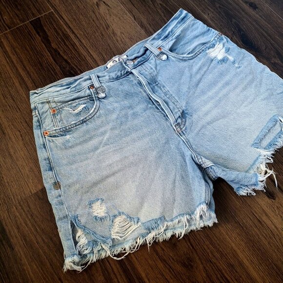 💙 We the Free High Rise Denim Jeans Shorts Size 32 Western Coastal Cowgirl - Picture 5 of 8